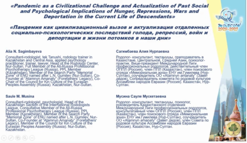 Alia Sagimbayeva, Saule Musina: “Pandemic as a Civilizational Challenge and Actualization of Past Social and Psychological Implications on Hunger, Repressions, Wars and Deportation in the Current life of Descendants”