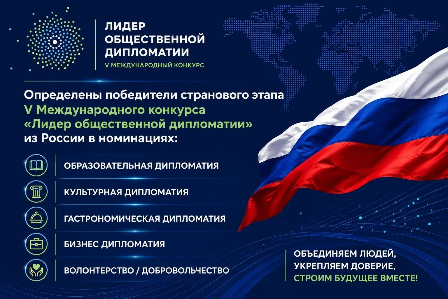 В России определены победители странового этапа V Международного конкурса «Лидер общественной дипломатии»